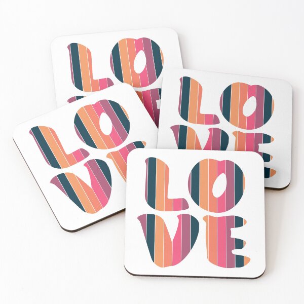Item preview, Letters spelling LOVE with colorful stripes designed and sold by With My Hands By K.