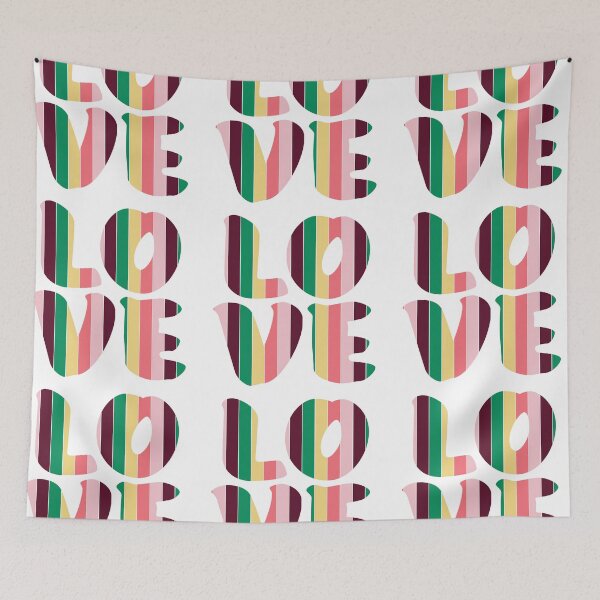Item preview, Letters spelling LOVE with colorful stripes designed and sold by With My Hands By K.