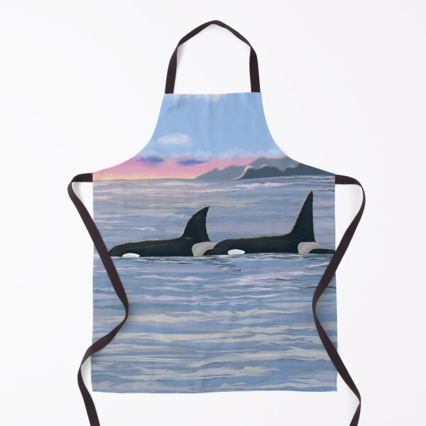 Artikelvorschau, Killerwale schwimmen bei Sonnenuntergang entworfen und verkauft von Brushes with Nature.