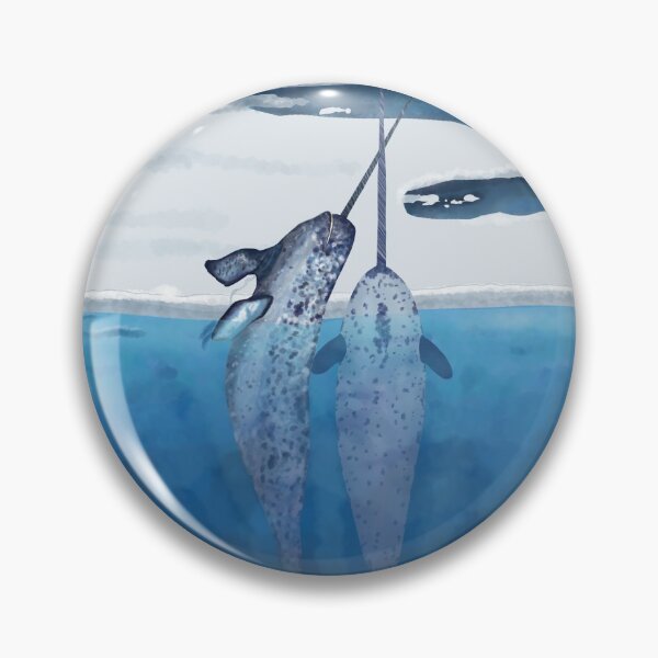 Item preview, Narwhals emerging from the cold ocean designed and sold by Brushes with Nature.
