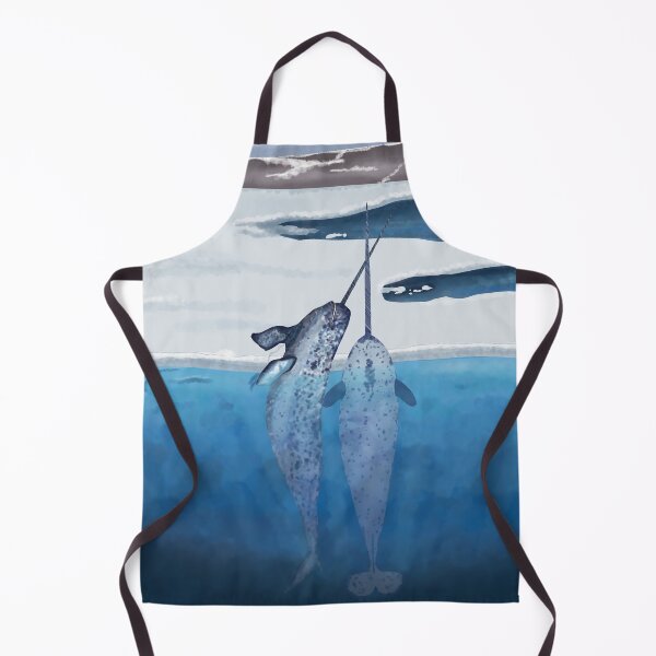 Item preview, Narwhals emerging from the cold ocean designed and sold by Brushes with Nature.