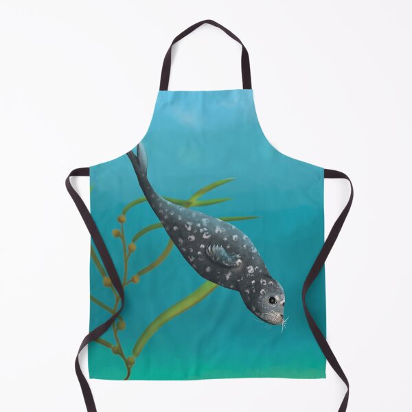 Item preview, Harbour seal underwater with Kelp algae in the background designed and sold by Brushes with Nature.