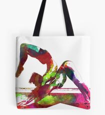 Couple yoga watercolour art Tote Bag