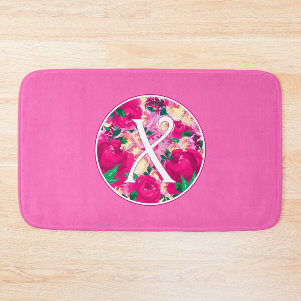 Item preview, The Letter 'X' Pink Flower Watercolor Circle Monogram designed and sold by Bumblefuzzies.