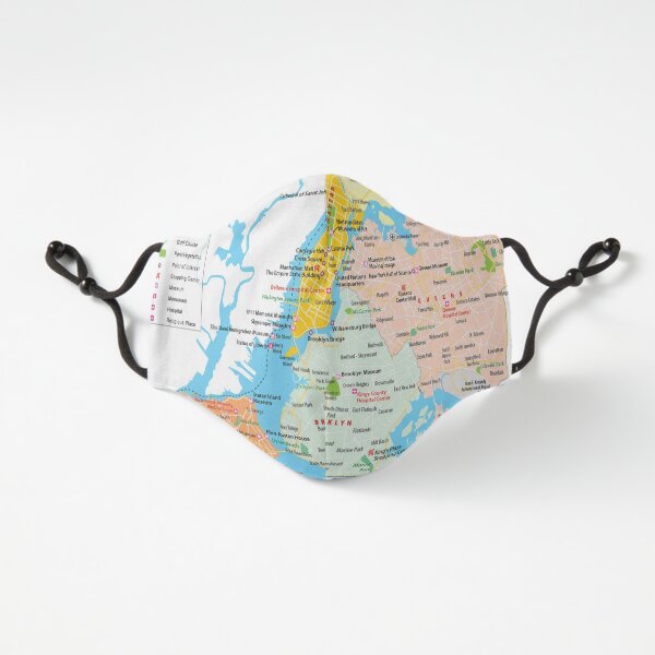 Fitted Masks, New York City Map Fitted 3-Layer