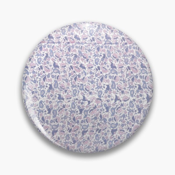 Item preview, Kobeh Faded Blue and Pink Rose Indian Batik Block Print designed and sold by Kobeh.