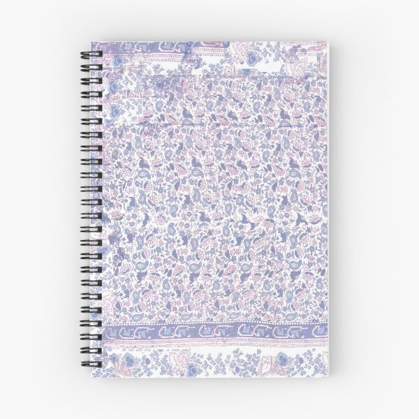 Item preview, Kobeh Faded Blue and Pink Rose Indian Batik Block Print designed and sold by Kobeh.