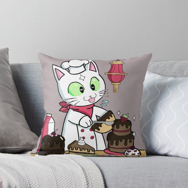 Item preview, Cute Kawaii Baker White Cat designed and sold by inkandpink.