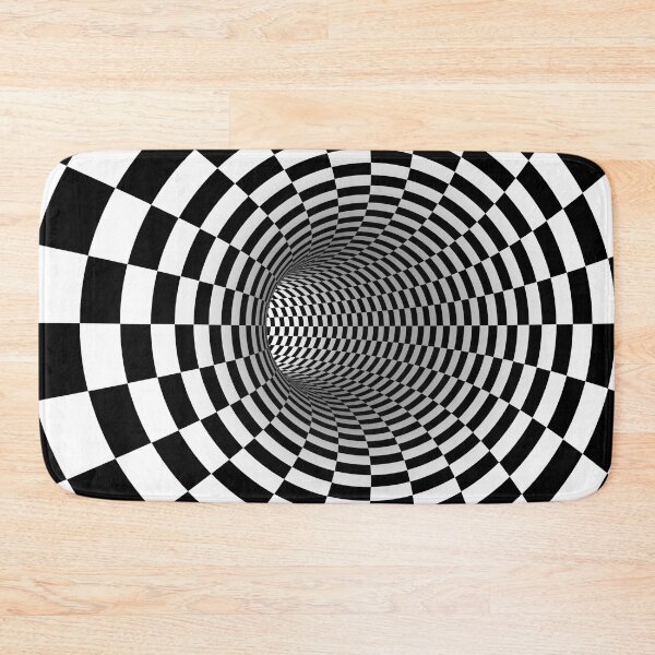 Item preview, Optical 3D Checkered Vortex illusion 3D Printed Realistic Expression Unisex Fabric Mask for all adults and children alike. Reusable Washable 2 layer Polyester Cloth designed and sold by Chi  Gardens.