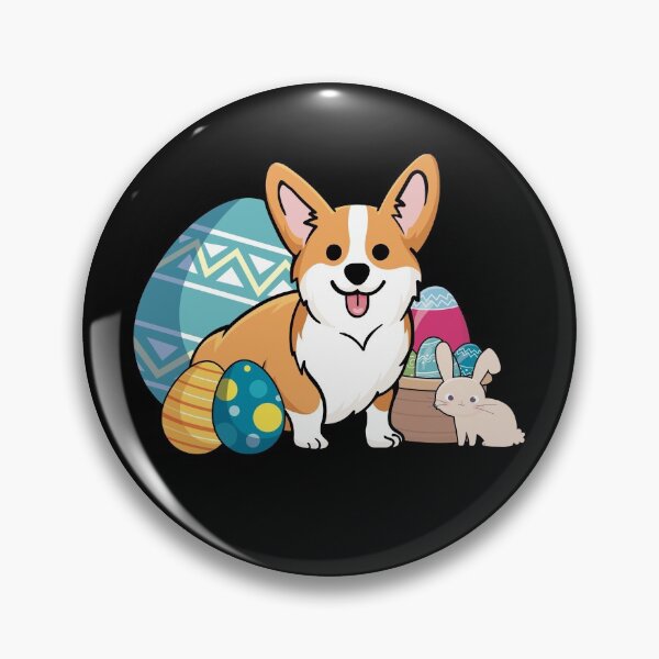 Item preview, Easter Corgi Dog Cute Cartoon Style Easter Eggs, Basket designed and sold by EstelleStar.