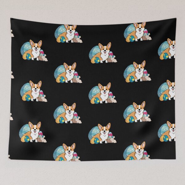 Item preview, Easter Corgi Dog Cute Cartoon Style Easter Eggs, Basket designed and sold by EstelleStar.