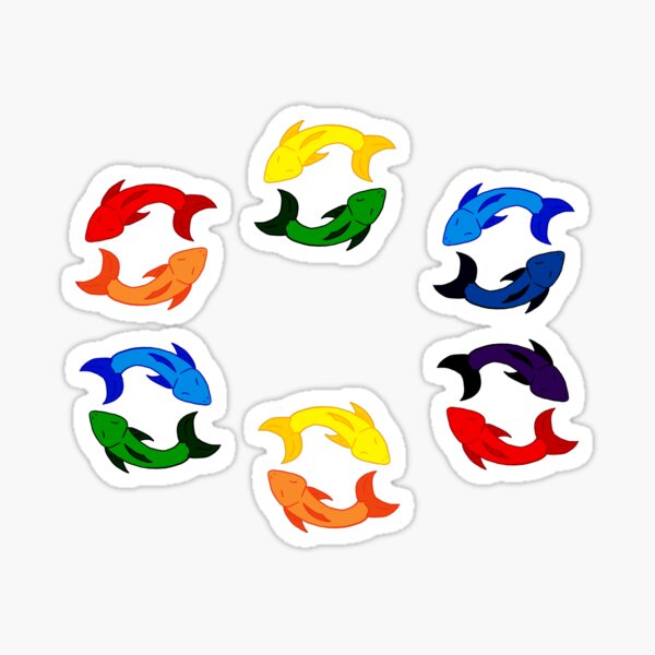 Pisces Rainbow Fish Sticker