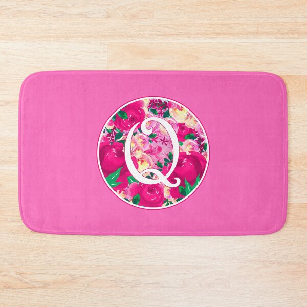 Item preview, The Letter 'Q' Pink Flower Watercolor Circle Monogram designed and sold by Bumblefuzzies.