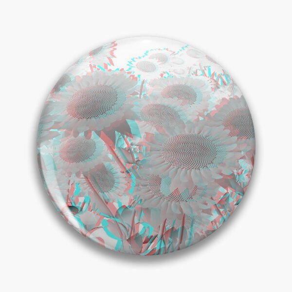Item preview, Albino Sunflowers (3D Anaglyph Red/Cyan Stereoscopic Color Shift) designed and sold by hyproinc.
