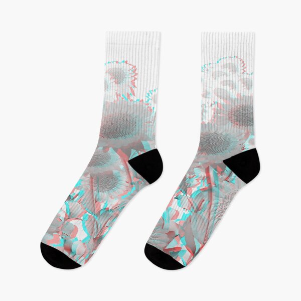 Item preview, Albino Sunflowers (3D Anaglyph Red/Cyan Stereoscopic Color Shift) designed and sold by hyproinc.