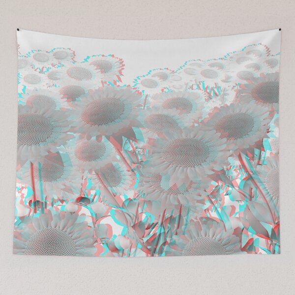 Item preview, Albino Sunflowers (3D Anaglyph Red/Cyan Stereoscopic Color Shift) designed and sold by hyproinc.