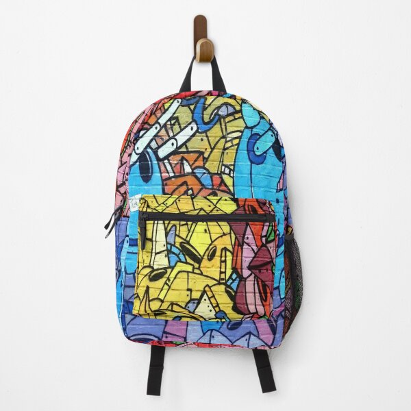 2D Bag Pop Art Graffiti Black Backpack