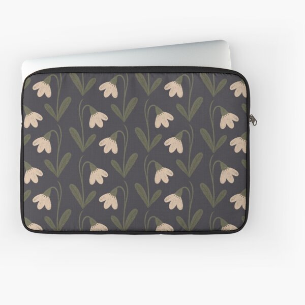 Snowdrops on navy Laptop Sleeve