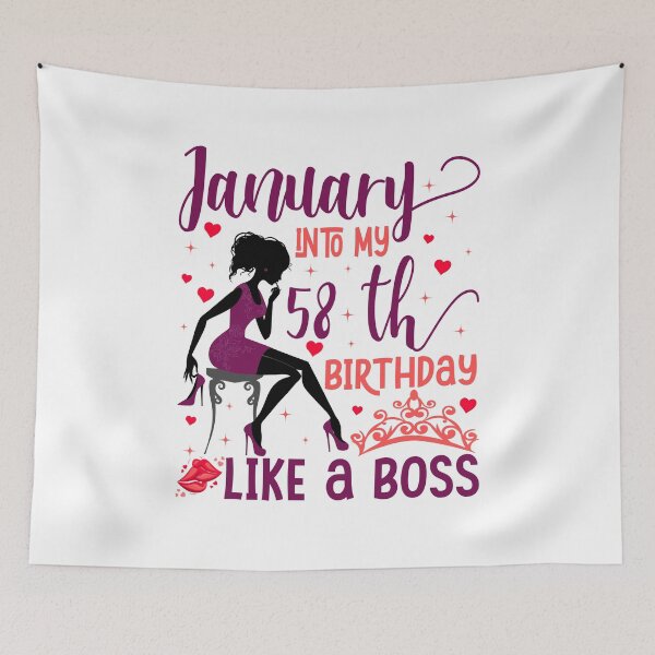 Item preview, January into my 58th birthday like a boss T-Shirt designed and sold by TshirtStoreBD24.
