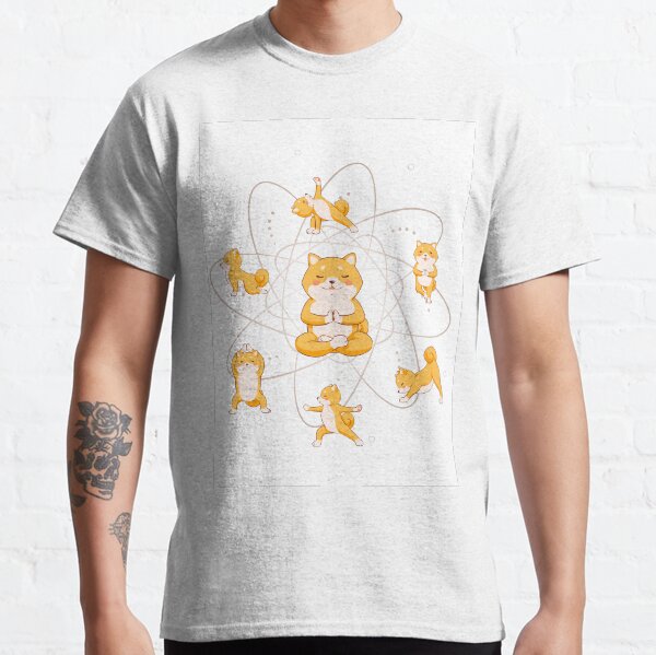 Yoga cute dog shibainu pose meditation and ashtanga. T-shirt classique