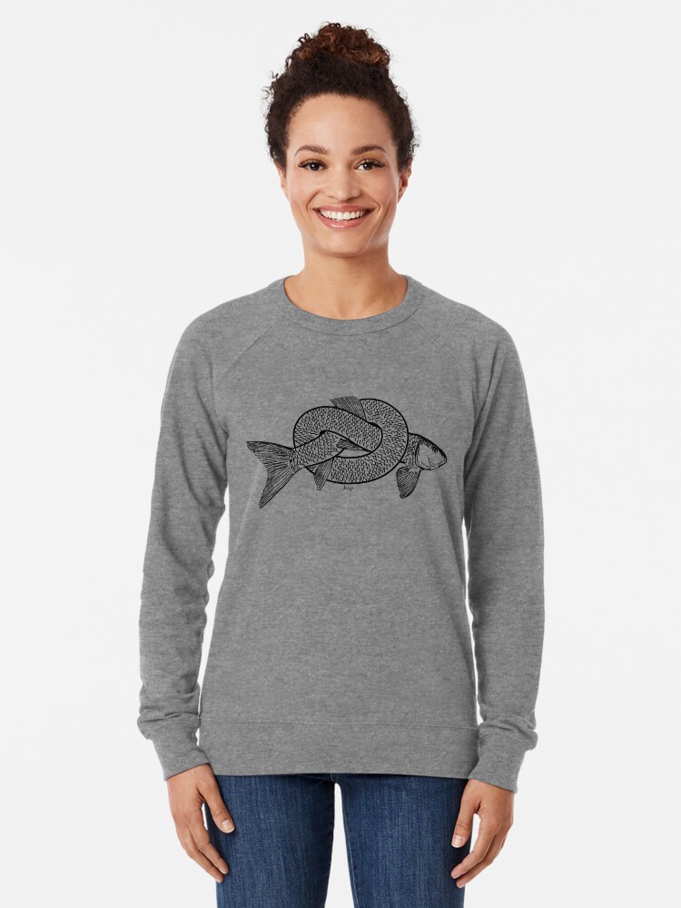 Alternate view of knot fish disego Lightweight Sweatshirt