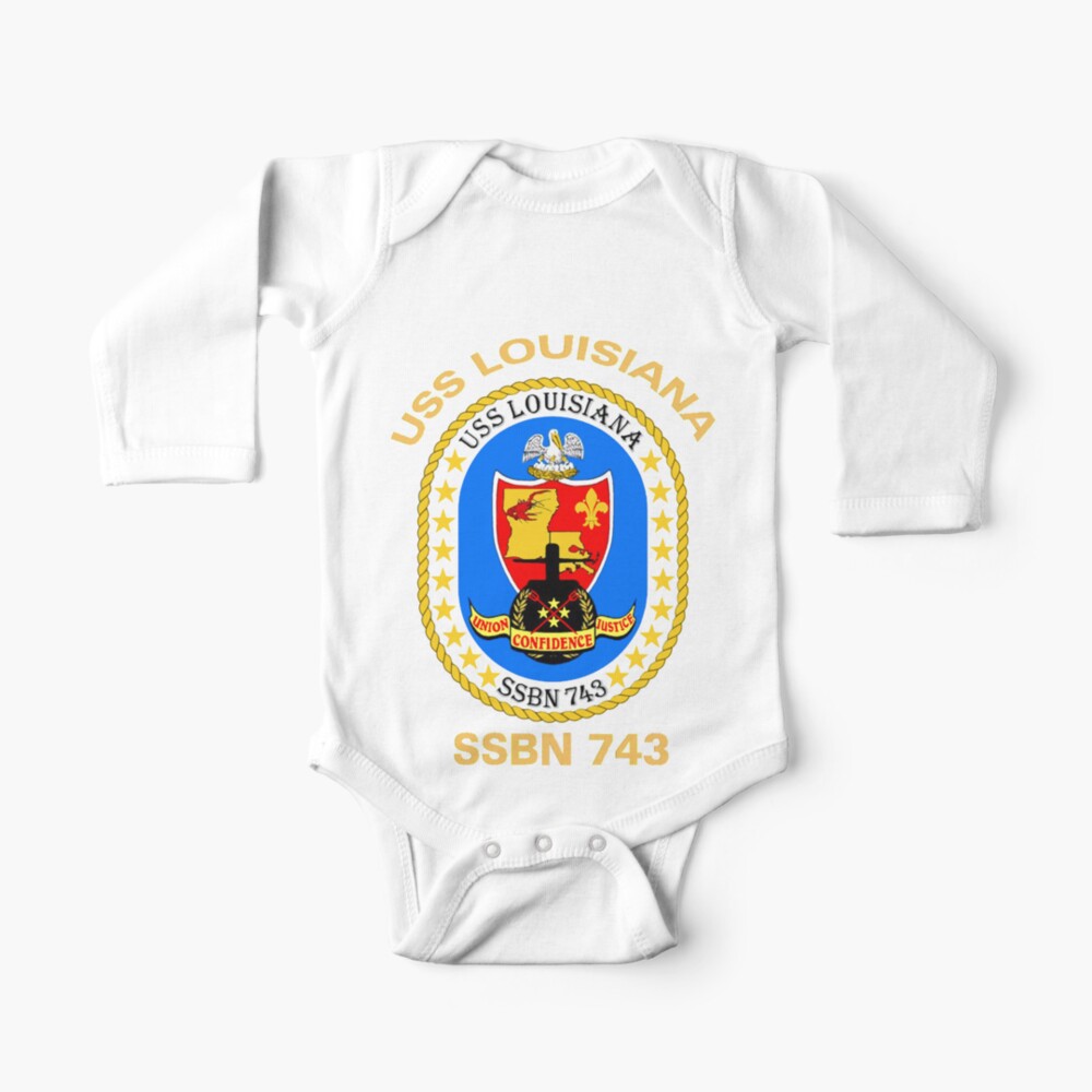 Uss Louisiana Ssbn 743 Crest For Dark Colors Baby One Piece By Spacestuffplus Redbubble