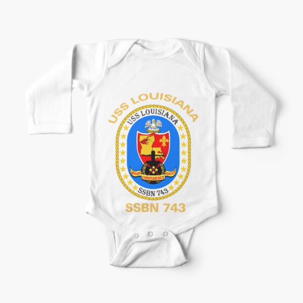 Uss Louisiana Ssbn 743 Crest For Dark Colors Baby One Piece For Sale By Spacestuffplus Redbubble