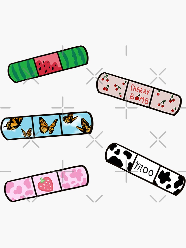 "cute bandaids pt. 2" Sticker by InfiresArtzs Redbubble