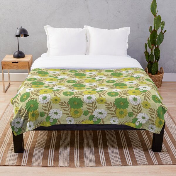 Aperçu de l'œuvre Motif floral rétro inspiré des années 1960 créée et vendue par DifferentCreate.