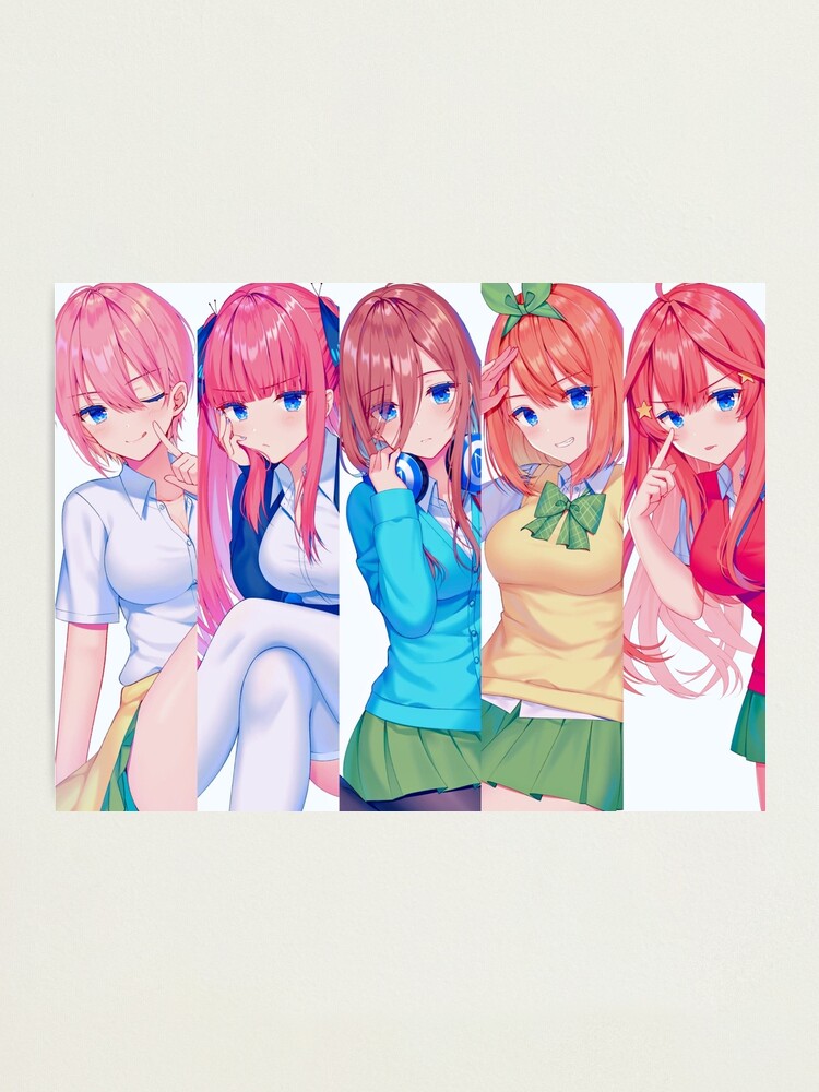 Quintessential Quintuplets Character Banners Photographic Print for Sale  by Reigill