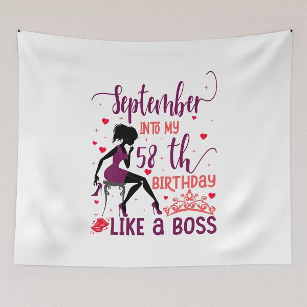 Item preview, September into my 58th birthday like a boss T-Shirt designed and sold by TshirtStoreBD24.