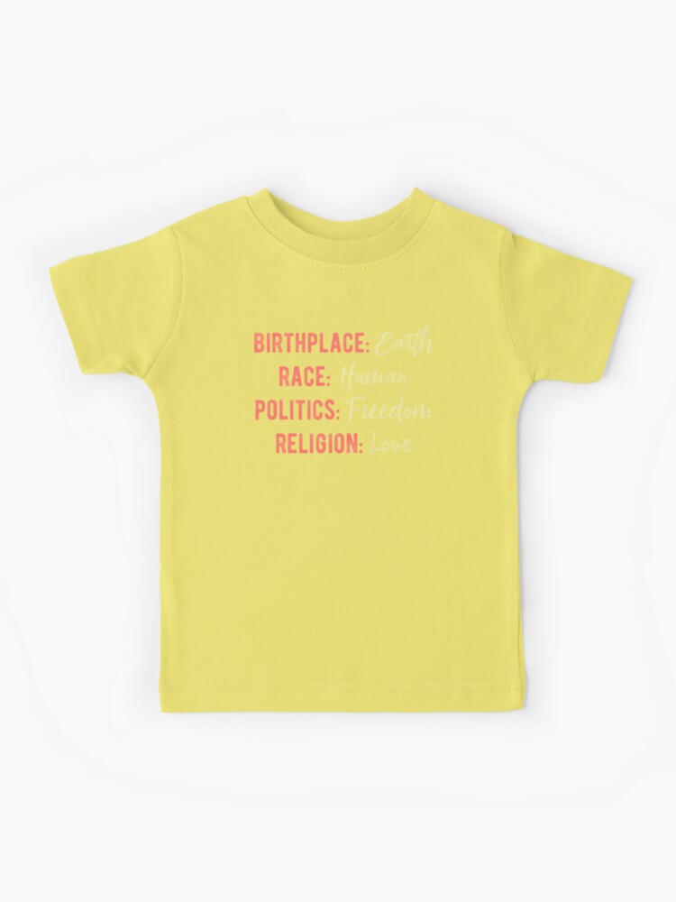 I Love Humanity Quote Yellow T-Shirt