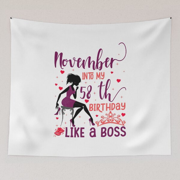 Item preview, November into my 58th birthday like a boss T-Shirt designed and sold by TshirtStoreBD24.