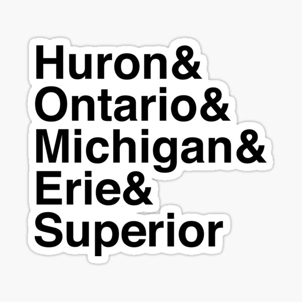 Artikel-Vorschau von Helvetica Liste - Große Seen, designt und verkauft von DarumaCreative's Shop.