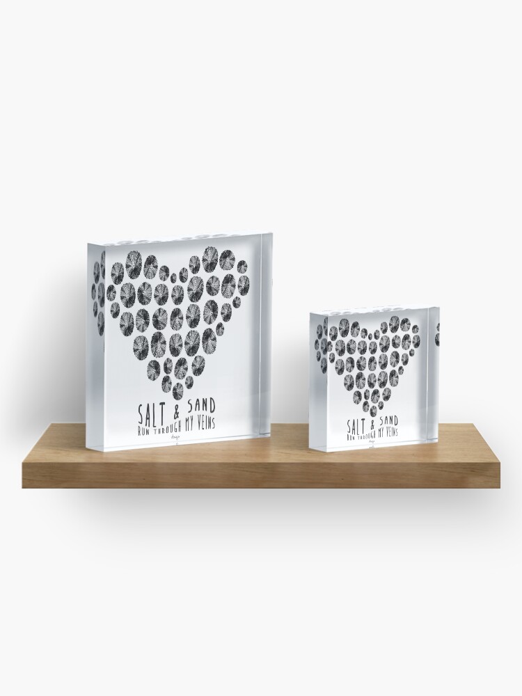 Alternate view of Salt and Sand design Acrylic Block