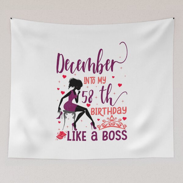 Item preview, December into my 58th birthday like a boss T-Shirt designed and sold by TshirtStoreBD24.