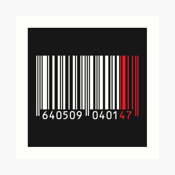 Agent 47 Barcode Art Print By Yourfangirltv Redbubble