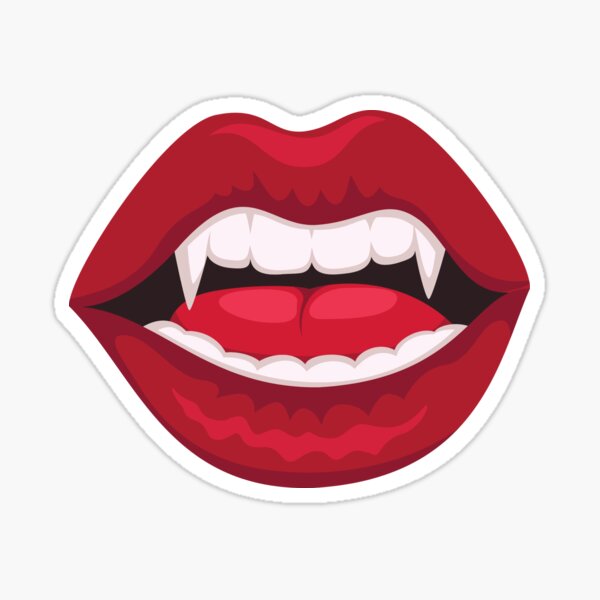  vampire Tooth Mouth Sticker For Sale By Lesprenoms Redbubble