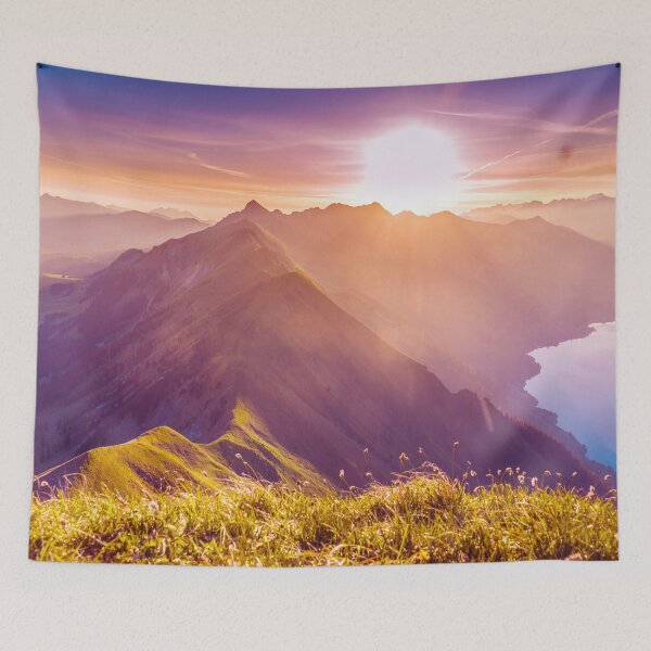 Item preview, Purple Sunset Mountains and Lake designed and sold by PrettyInk.