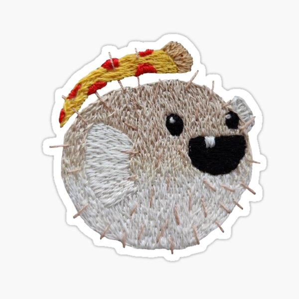 Pizza Pufferfish Sticker