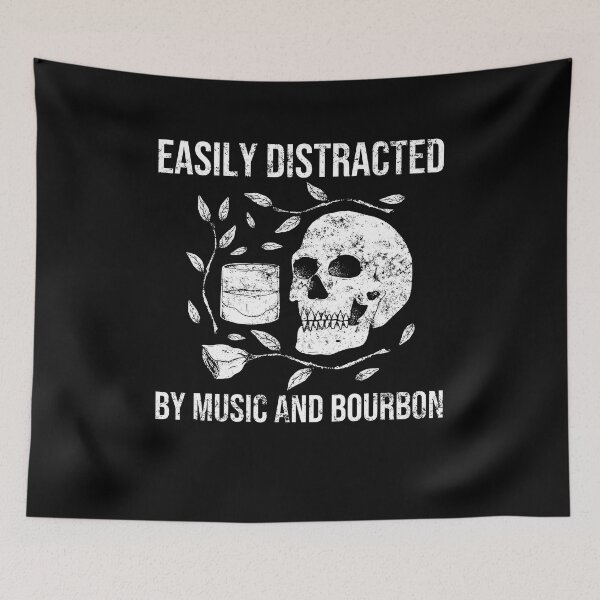 Item preview, Easily Distracted By Music And Bourbon Skeleton designed and sold by leofel.