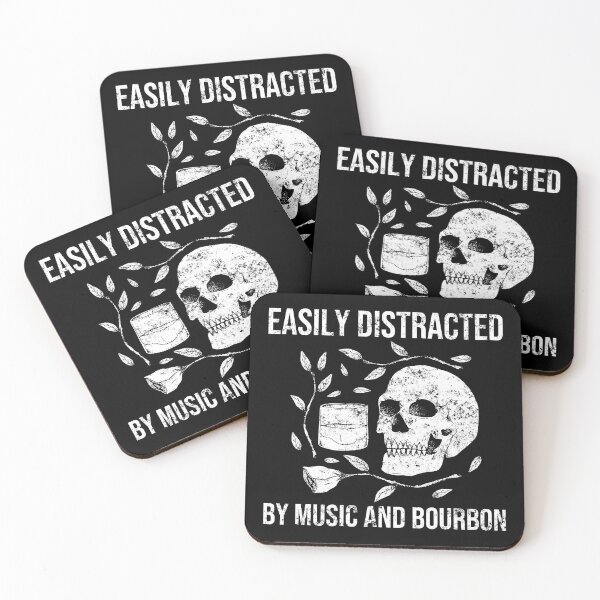 Item preview, Easily Distracted By Music And Bourbon Skeleton designed and sold by leofel.