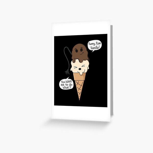 BDSM Vanilla Kinky Comic Ice Cream Dom Sub Greeting Card