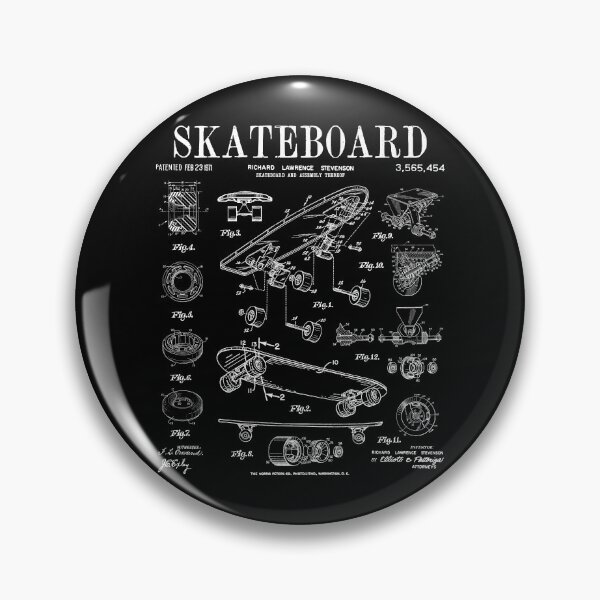 Artikelvorschau, Skater Skateboard Skateboarding Vintage Patent Zeichnung Druck Weiß entworfen und verkauft von GrandeDuc.