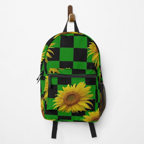 Item preview, pattern chessboard black and green with sunflower designed and sold by Space Art.