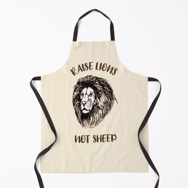 Item preview, Raise lions not sheep classic quote vintage off-white, black and dark brown white lion head design - aesthetic cursive dark brown typography designed and sold by Deegital18.