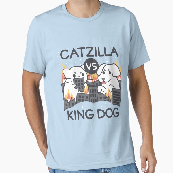 Vista previa del artículo con la obra «Catzilla vs King dog», diseñado y vendido por Domiichan.
