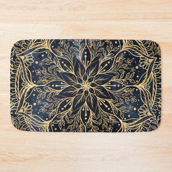 Item preview, Blue Gold Poinsettia Flower Mandala designed and sold by NdesignTrend.