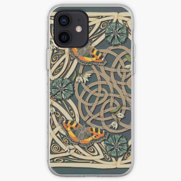 Tortoiseshell Butterflies Celtic Swirls iPhone Soft Case