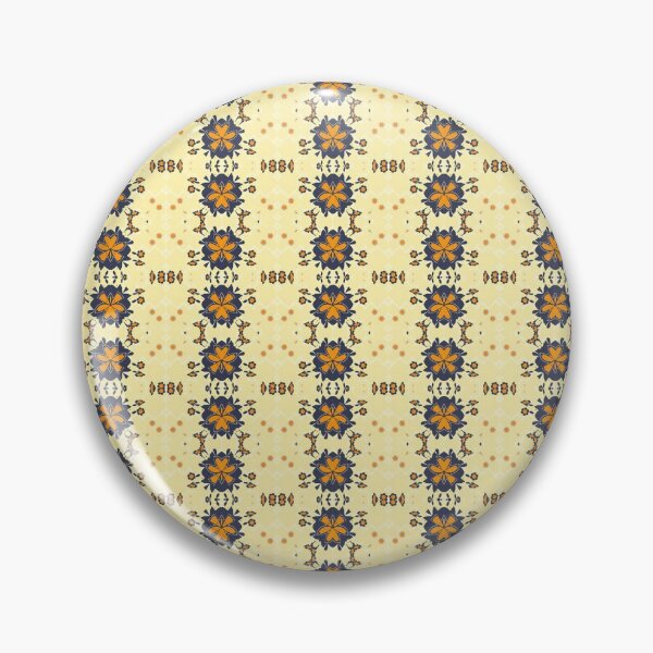 Item preview, Green And Orange Flowers Repeating Stripe Pattern - Floral Spring Tile Pattern designed and sold by PurpleMoss.